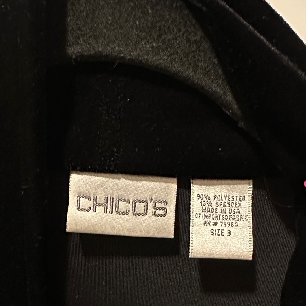NWOT Chico's Elegant Black Velvet Coat - Picture 3 of 6